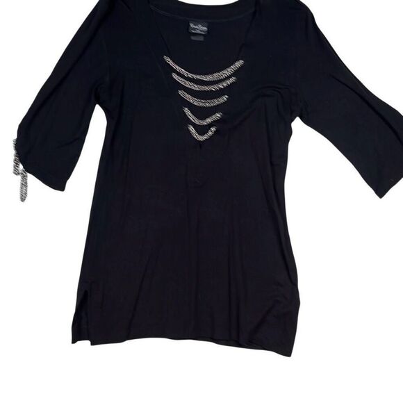 Beach Bunny Black Chain Detail Tunic Cover-Up Dress Size M (033) - Picture 8 of 10